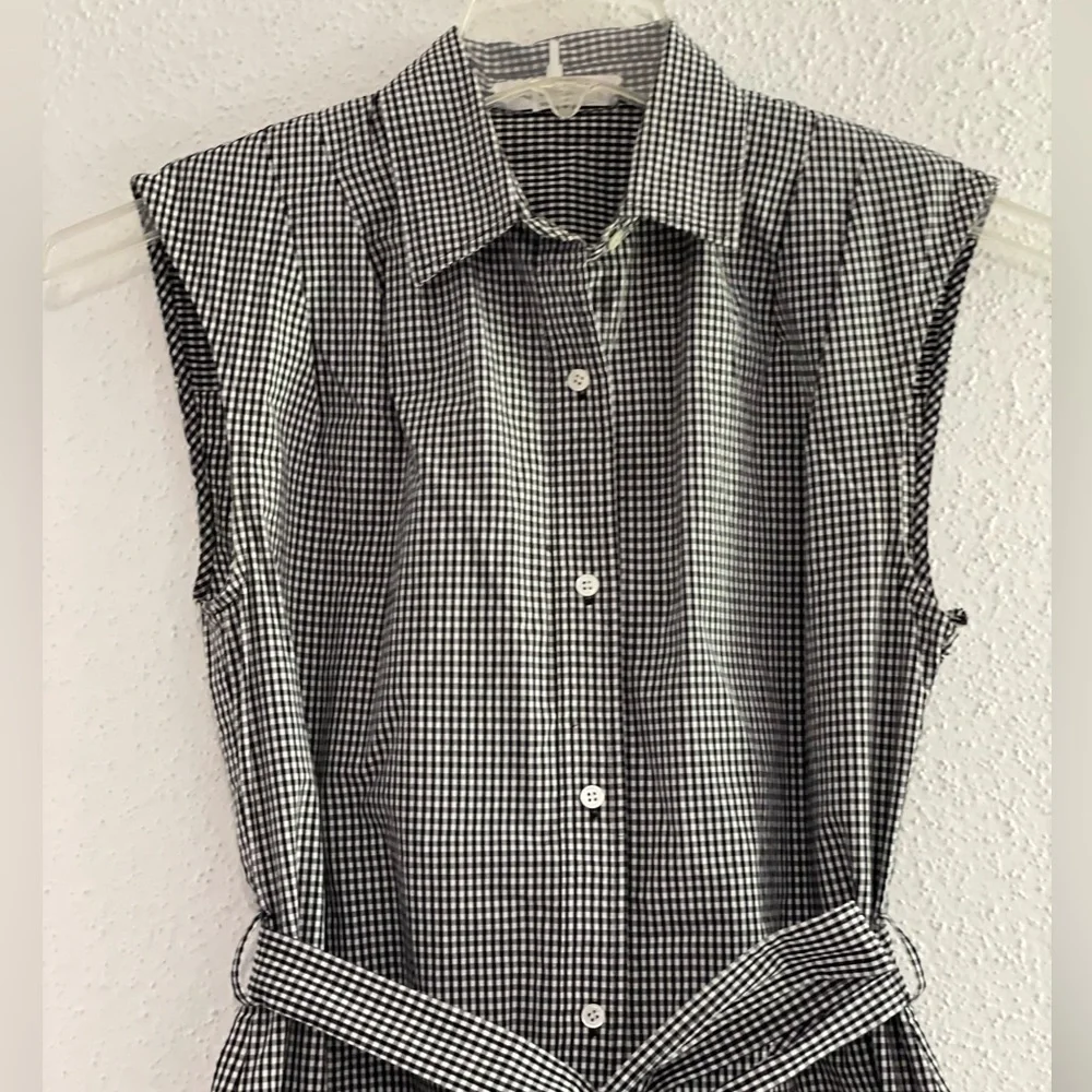 Frame Gingham Print Summer Shirt Dress Button Front XS